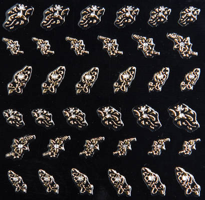 Gold nail stickers with zircons