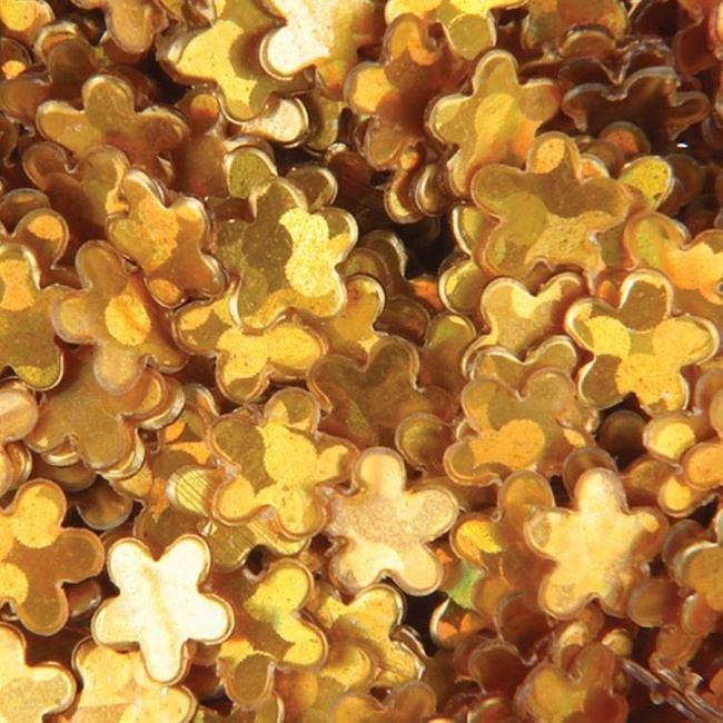 Hologram Flowers for Nail Design - Gold