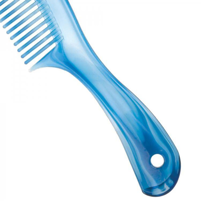 Two-tone comb with a handle - blue