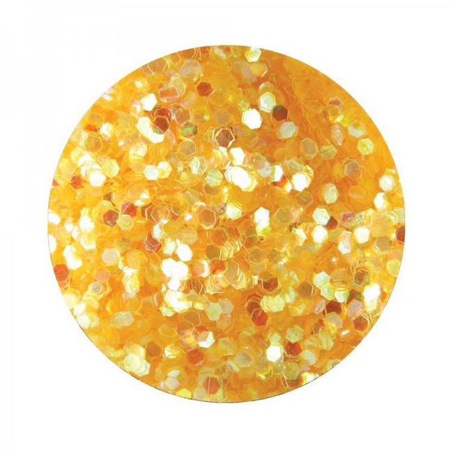 Honeycomb Hologram Glitter for Nails - Yellow