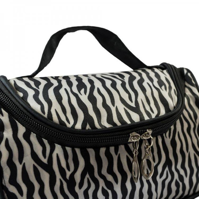 Cosmetic Organizer Bag with Mirror Zebra