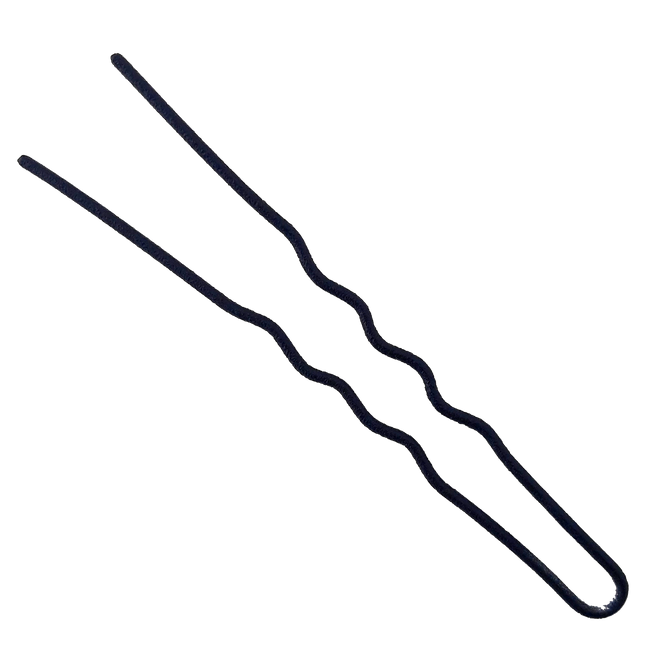 La Rosa matte black crimped hair bow 6.5 cm