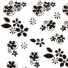 Adhesive Nail Art Decals - Zircon Black Flowers