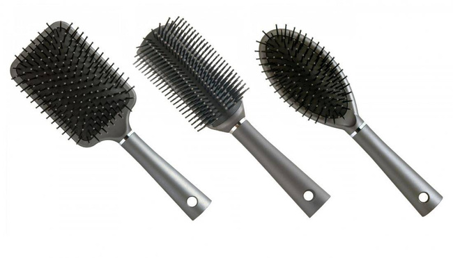 Hair brush large rectangular graphite