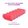Sleeping hair rollers with Velcro with a sponge - 25 mm