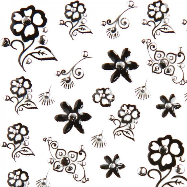 Flower nail stickers with zircons