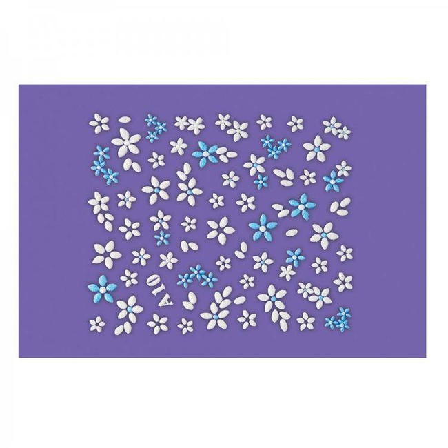 Nail stickers small blue and white flowers