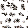 Adhesive Nail Art Decals - Zircon Black Flowers