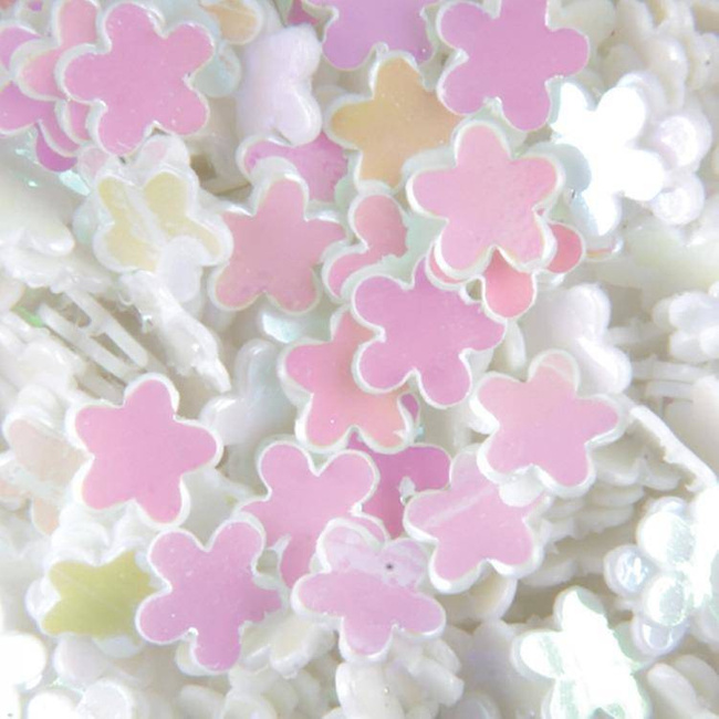 Hologram Flowers for Nail Design - White