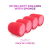 Large sleeping hair rollers with Velcro with a sponge - 50 mm