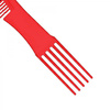 Hair comb with plastic fork - red